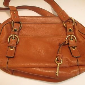 Fossil Medium Camel Satchel Bag